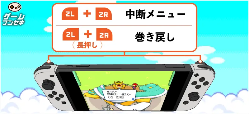 マリオ&ルイージRPGでの便利操作「巻き戻し」