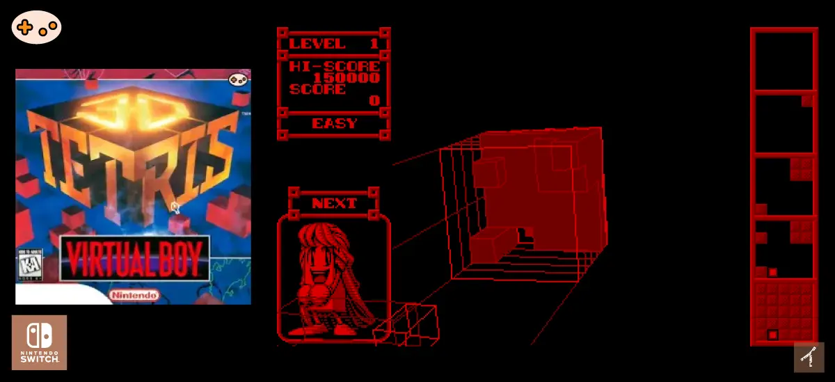 3Dテトリスのパッケージとゲーム画面イメージ