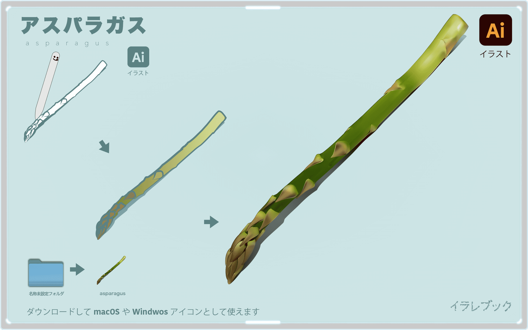 アスパラガスイラスト　asparagus