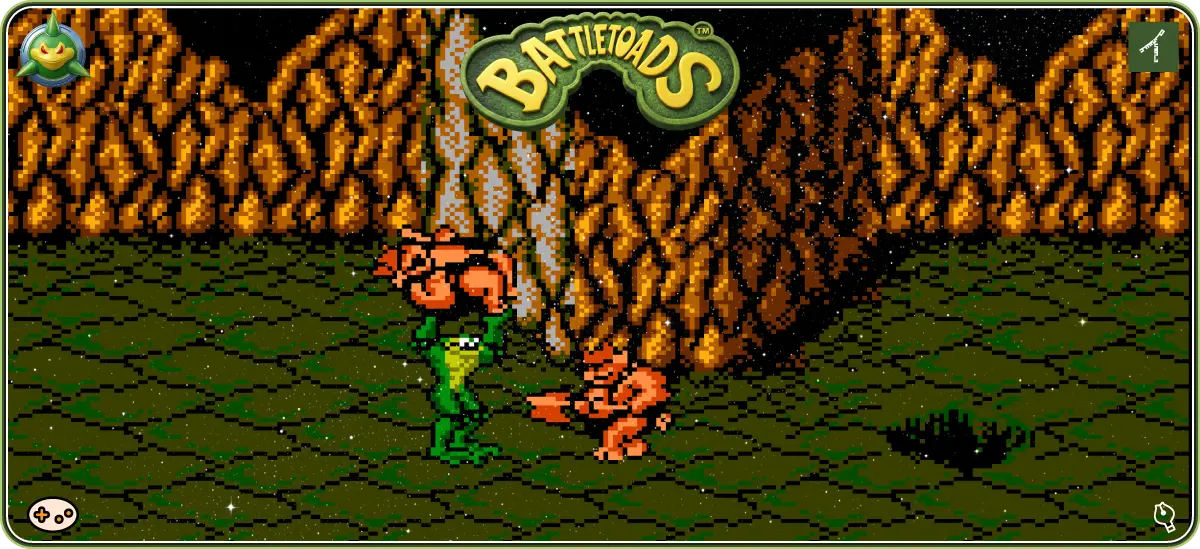 バトルトード 敵を地面に叩きつけるのゲーム画面