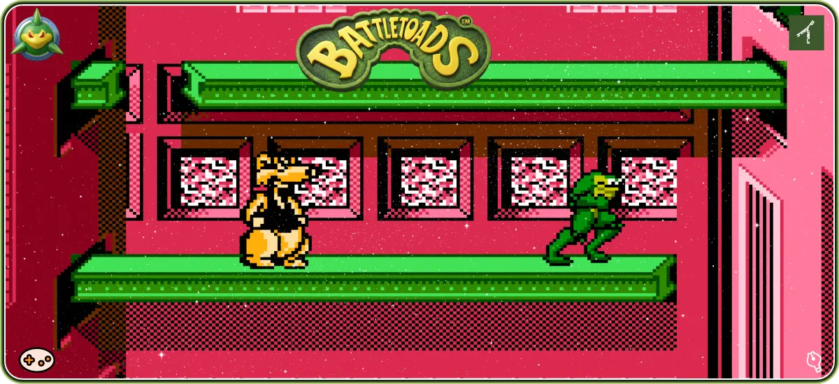 バトルトード ステージ10「ラットレース」ゲーム画面