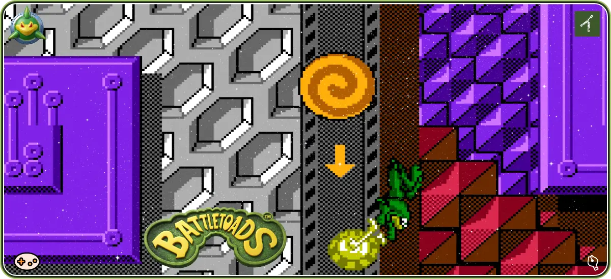 バトルトード ステージ11「クリナーウィンガー」リズムゲーム風画面