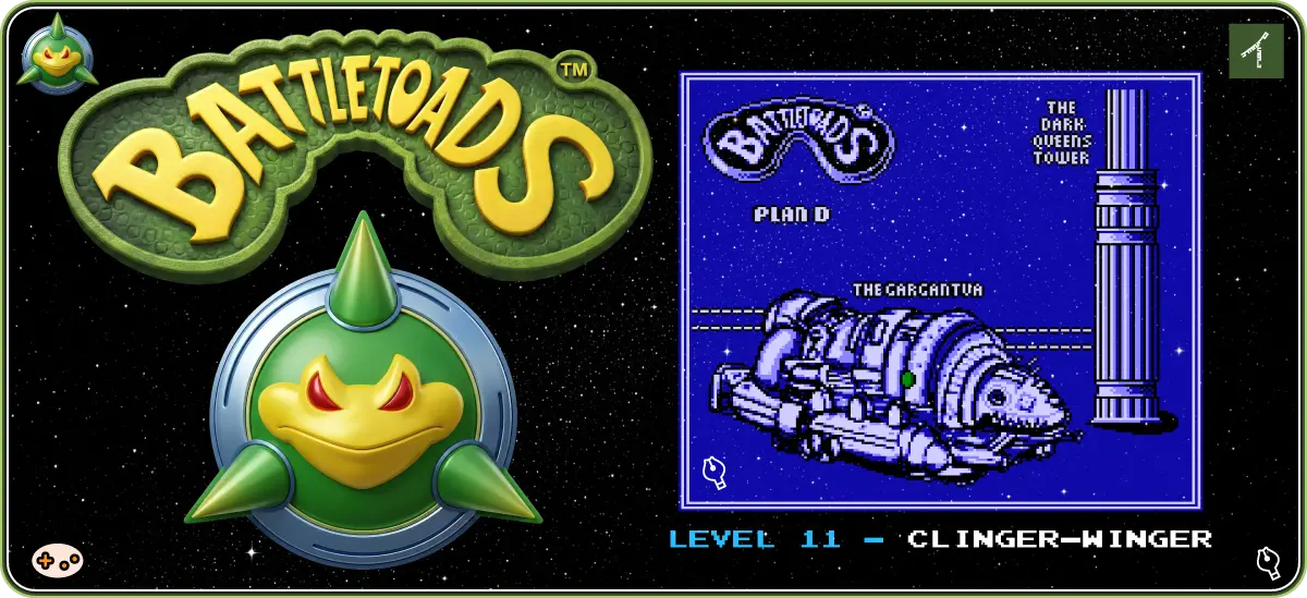 バトルトード ステージ11「クリナーウィンガー」ゲーム画面