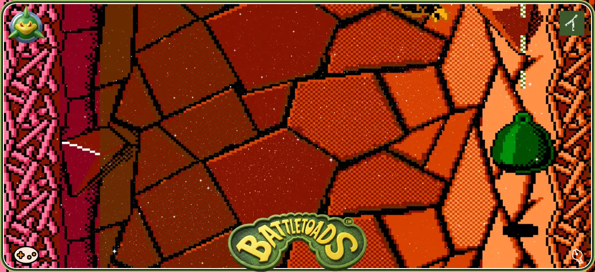 バトルトード ステージ2「レッキングボール攻撃」ゲーム画面