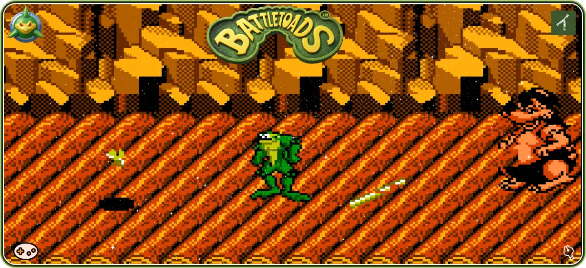 バトルトード ステージ5「ビッグ・ブラッグ」ゲーム画面