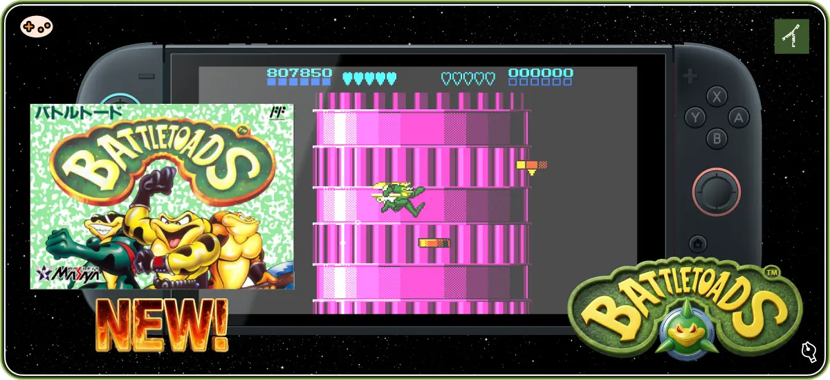 Nintendo Switch Onlineで遊べるバトルトード スイッチ2動作するバトルトードのゲーム画面