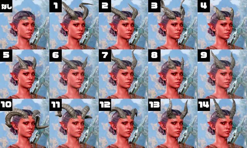 アスモデウスティーフリングの女性の顔の全パターン画像