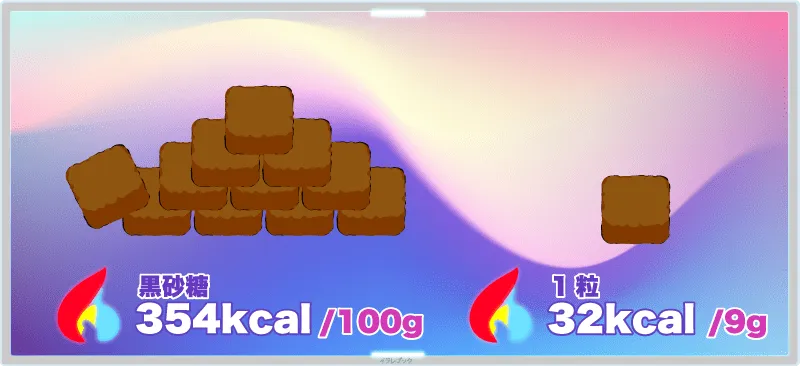 黒砂糖のカロリーは100gで354kcal