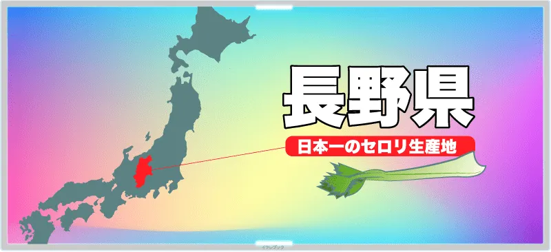 セロリを一番たくさん作っているのは、日本地図でも一番真ん中辺りの長野県