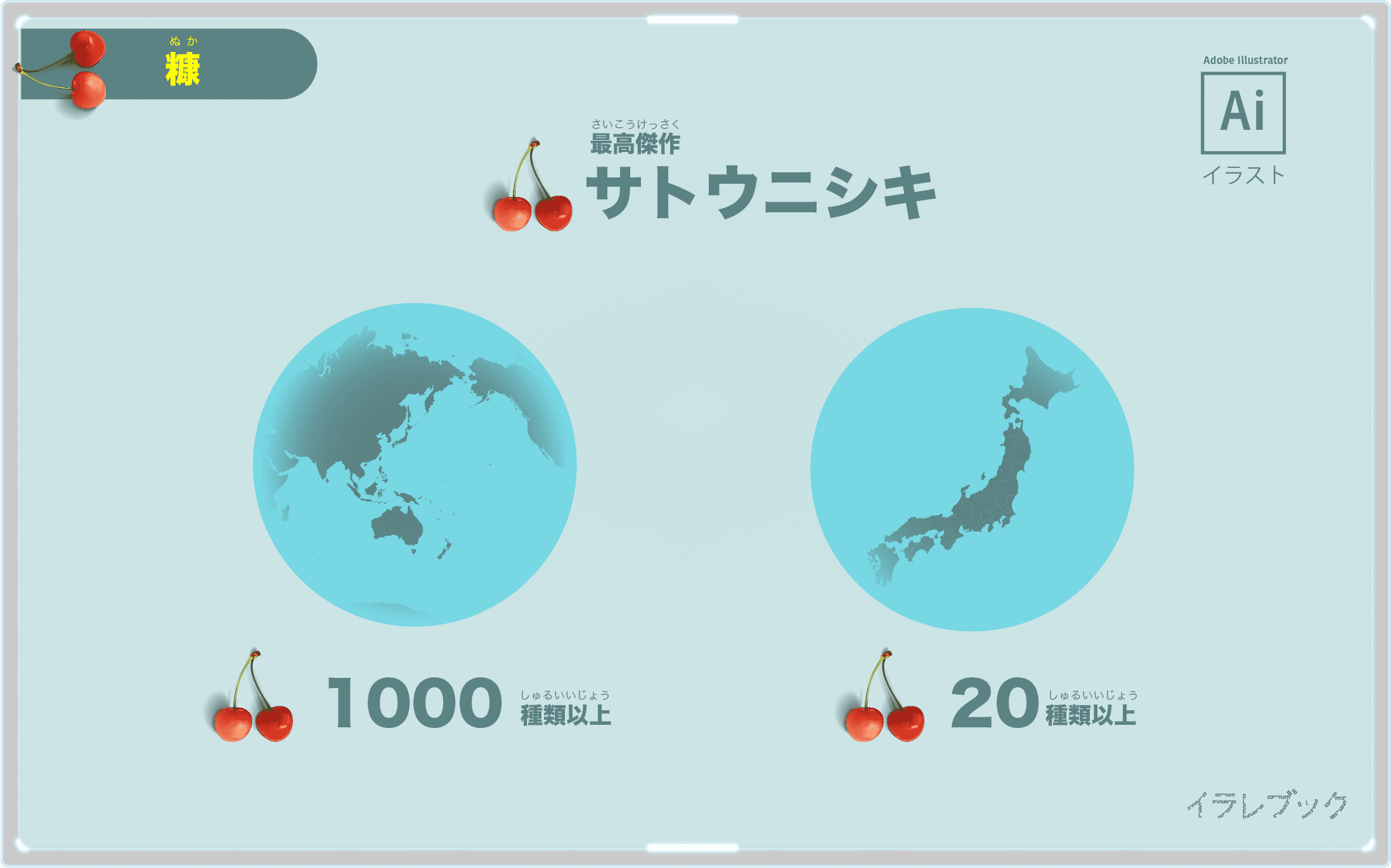 さくらんぼの品種は世界で1000種以上、日本で20以上ある。最高傑作はサトウニシキ