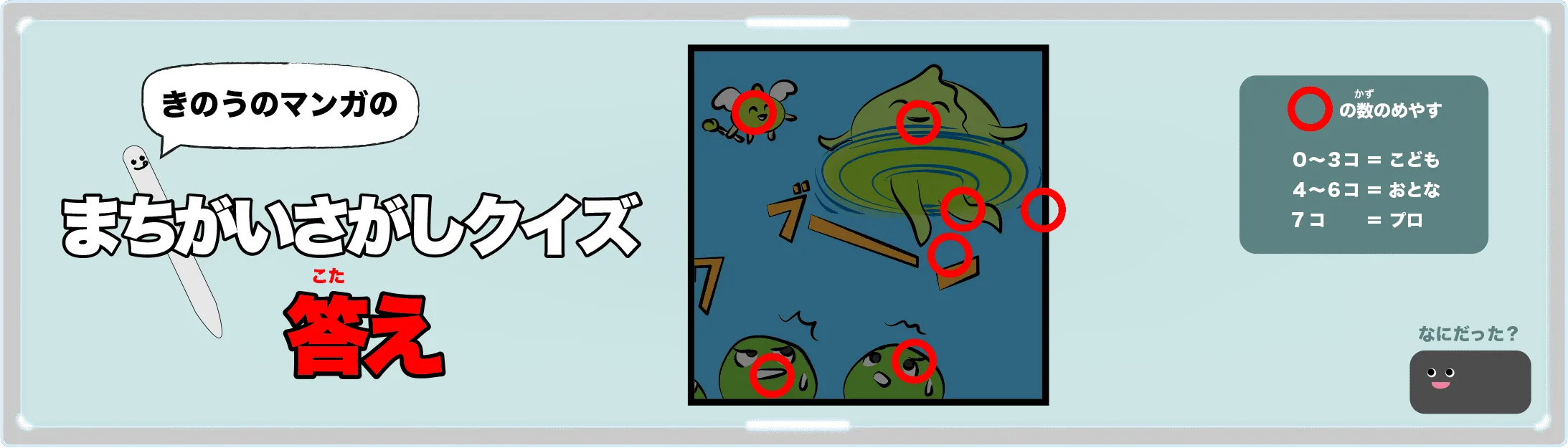間違い探しクイズの答え