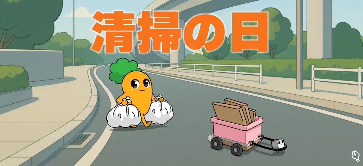 にんじんちゃんとナタデココがゴミについて話している画像