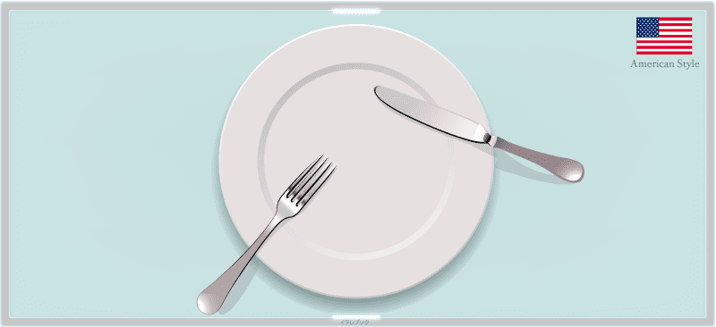 ナイフとフォーク 食事中のサイン アメリカ式