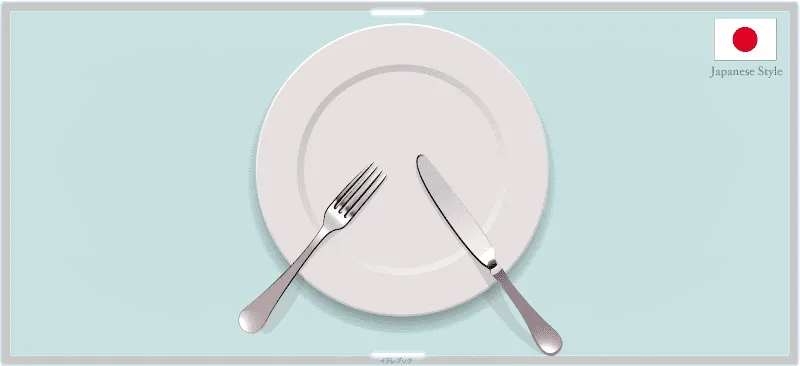 ナイフとフォーク 食事中のサイン 日本式