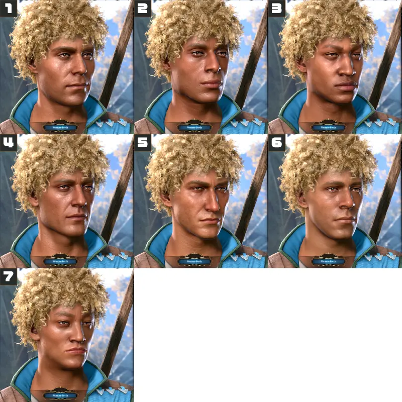 人間の男性の顔の全パターン画像