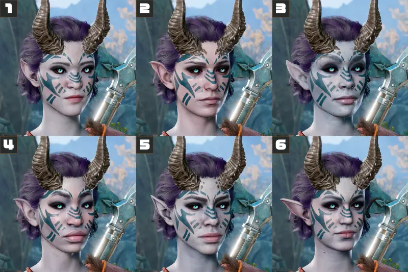 メフィストフェレスの女性の顔の全パターン画像
