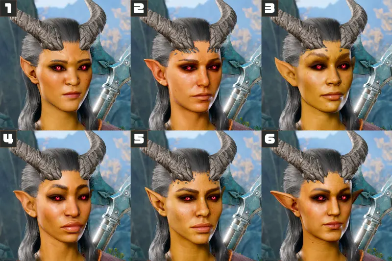 ザリエルの女性の顔の全パターン画像