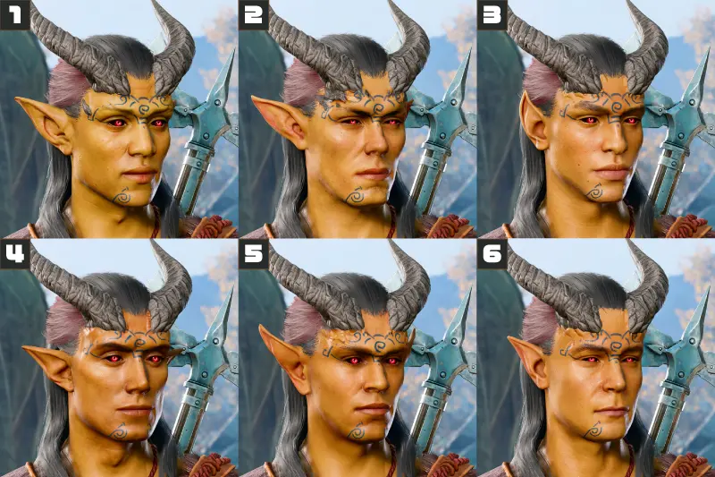 ザリエルの男性の顔の全パターン画像