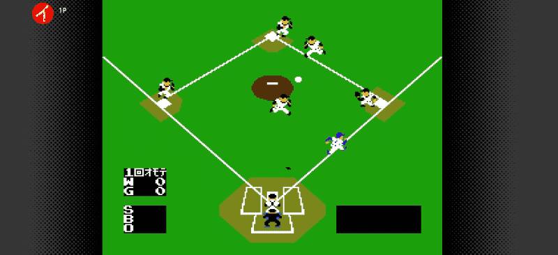 ベースボールのゲーム画面