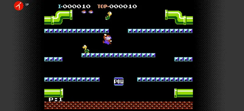 マリオブラザーズのゲーム画面