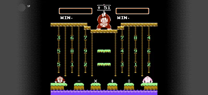 ドンキーコングJR.の算数遊びのゲーム画面