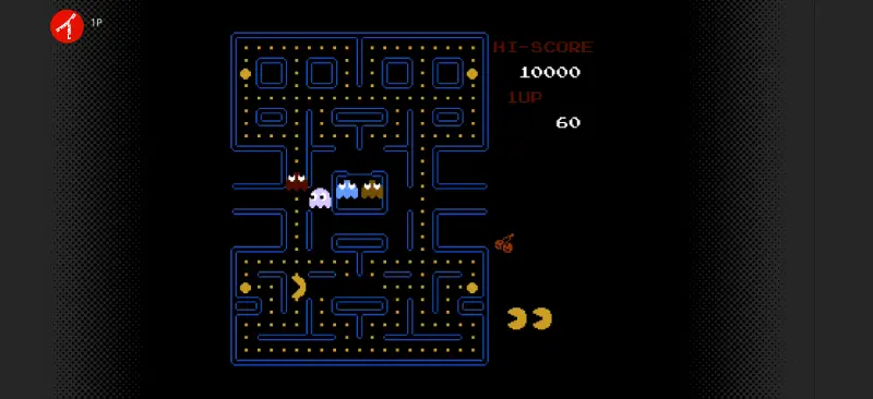 パックマンのゲーム画面