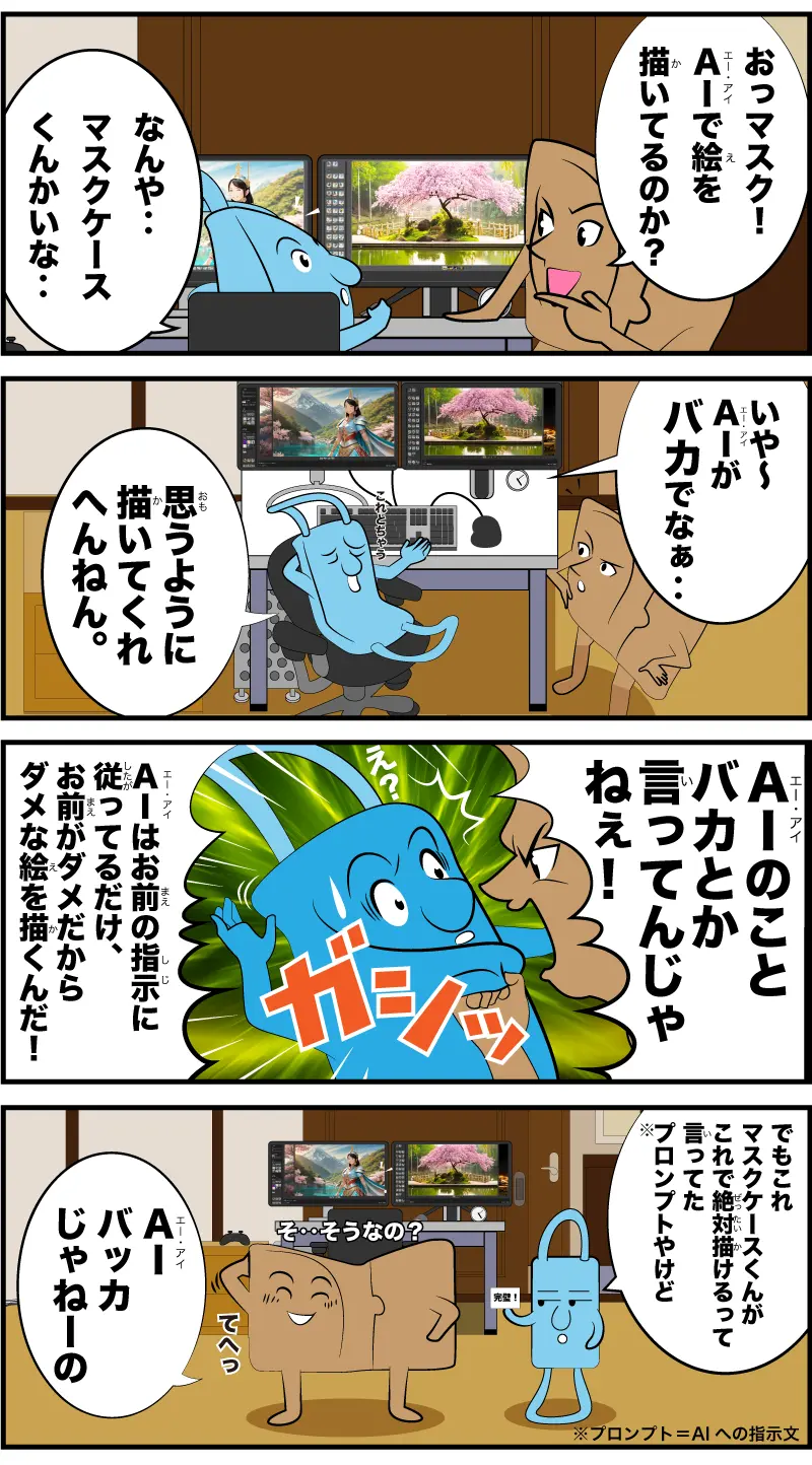 Adobe Firefly 4コマ漫画「画像生成AI」