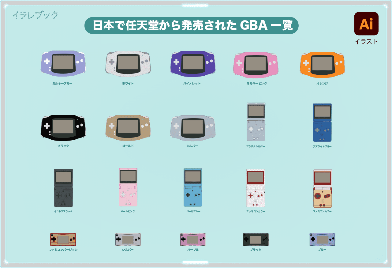 日本で任天堂から発売されたGBA本体一覧