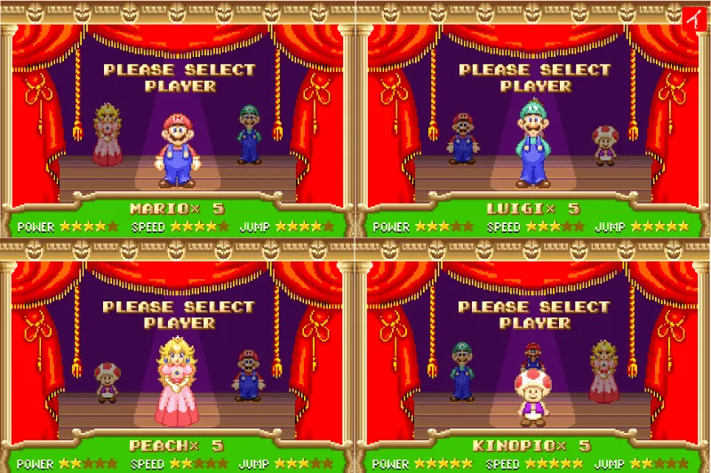 スーパーマリオアドバンス プレイヤーセレクト