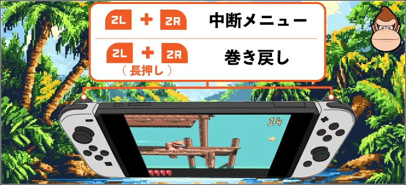 ドンキーコングGB ディンキーコング＆ディクシーコング 便利操作 巻き戻し