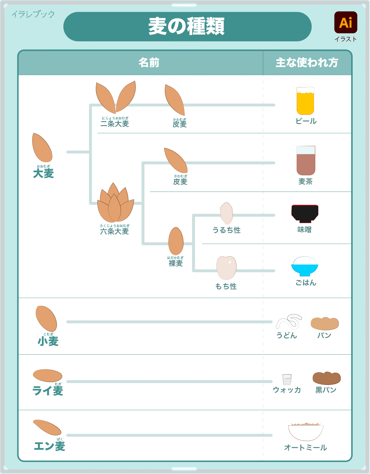 もち麦 すぐわかる 麦の種類とbグルカン 大麦と麦とろの歴史も Glutinouswheat