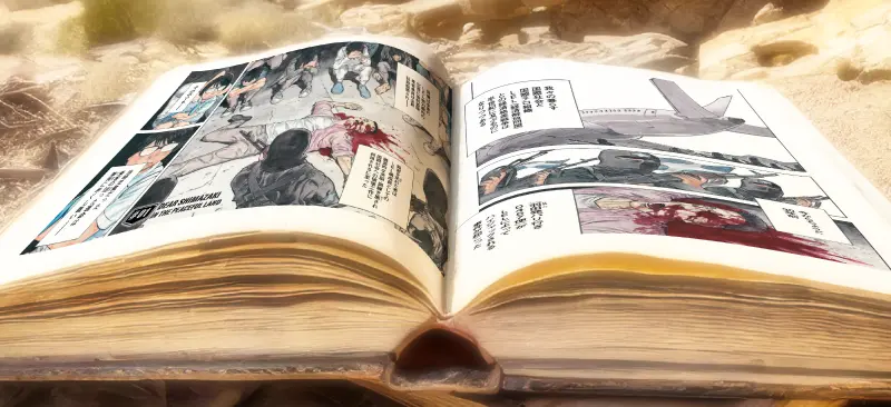 辺境の荒野で見た漫画「平和の国の島崎へ」の最初の見開きカラーページの画像