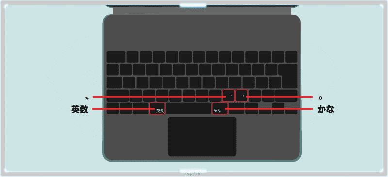 MagicKeyboardに英かな切り替え、「、」「。」切り替えキーはある