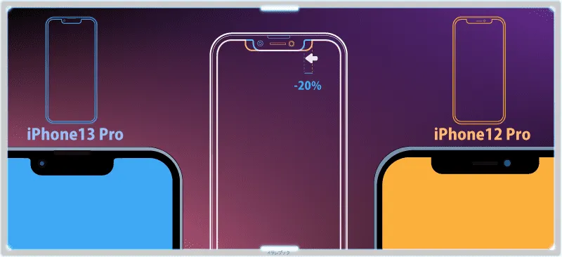 iPhone13 ProとiPhone12 Proのノッチ比較