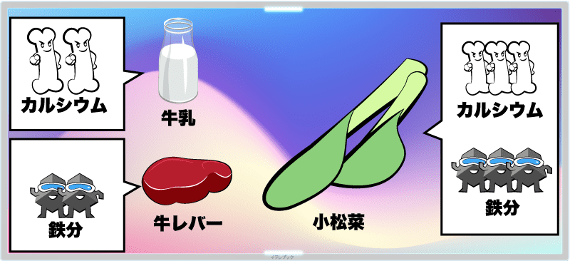 小松菜は、牛乳よりもカルシウムが多く、牛レバーよりも鉄分が多い