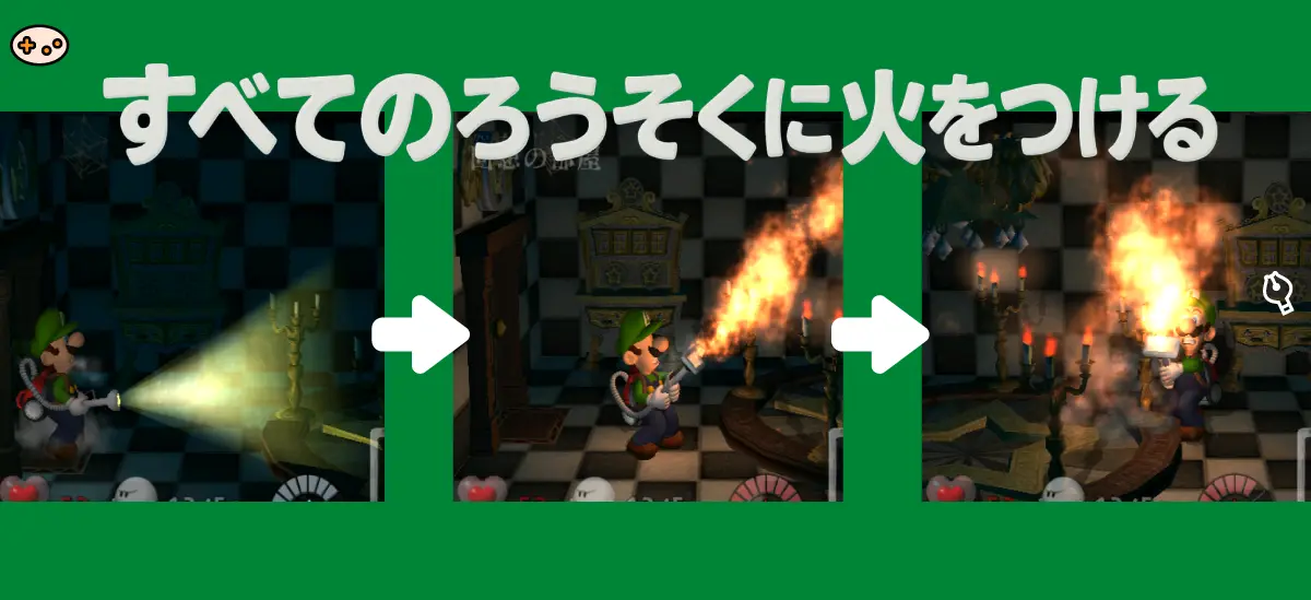 ルイージマンション エリア3 回想の部屋の攻略スクリーンショット