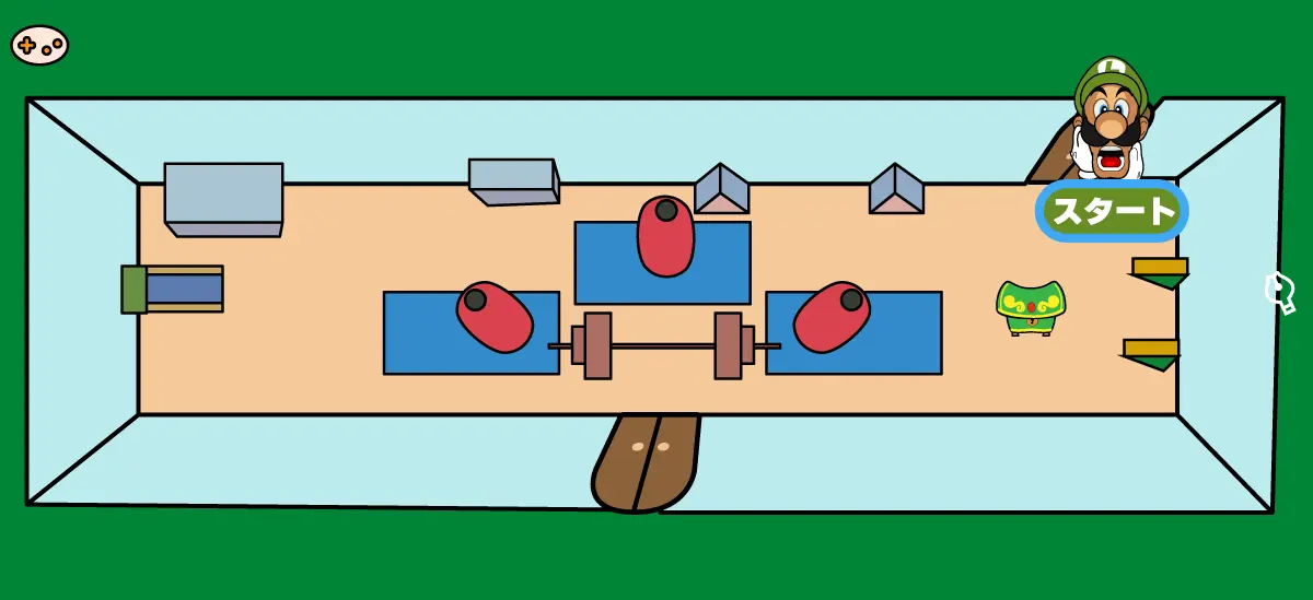 ルイージマンション エリア3トレーニングルームマップ