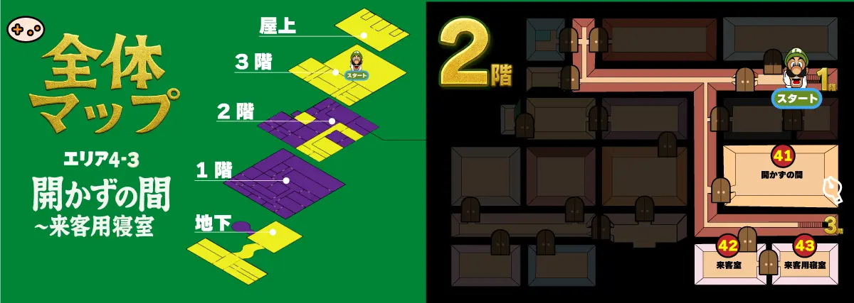 ルイージマンション エリア4-3マップ