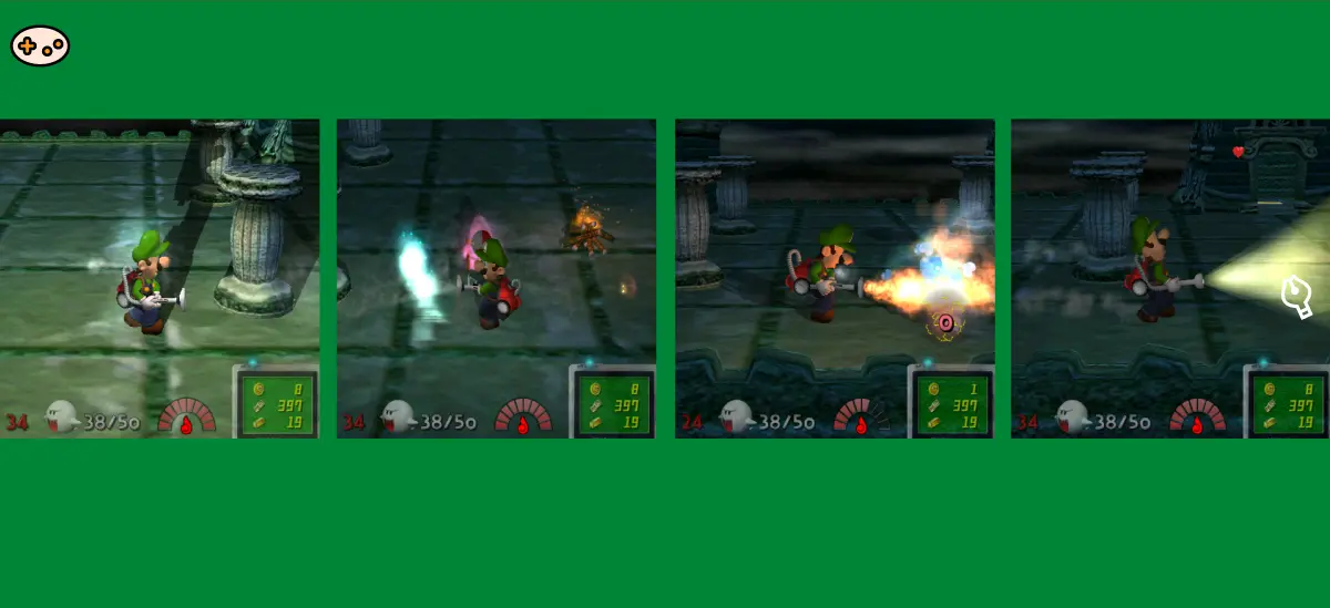 ルイージマンション エリア4屋上でのオバケとの対決スクリーンショット