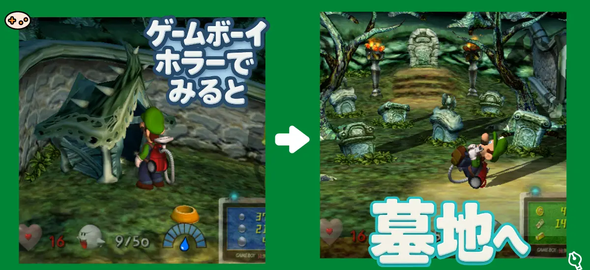 ルイージマンション 犬小屋から墓地へいく方法のスクリーンショット