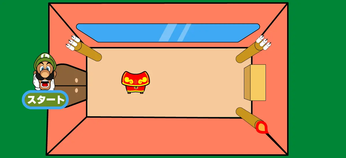 ルイージマンション 鏡の部屋のマップ