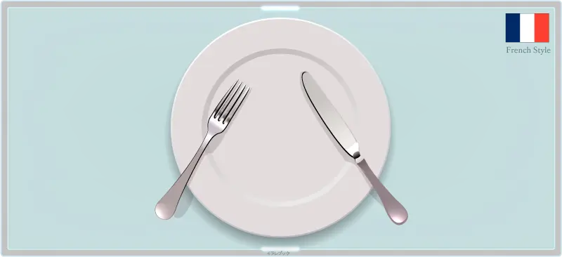 ナイフとフォーク 食事中のサイン フランス式