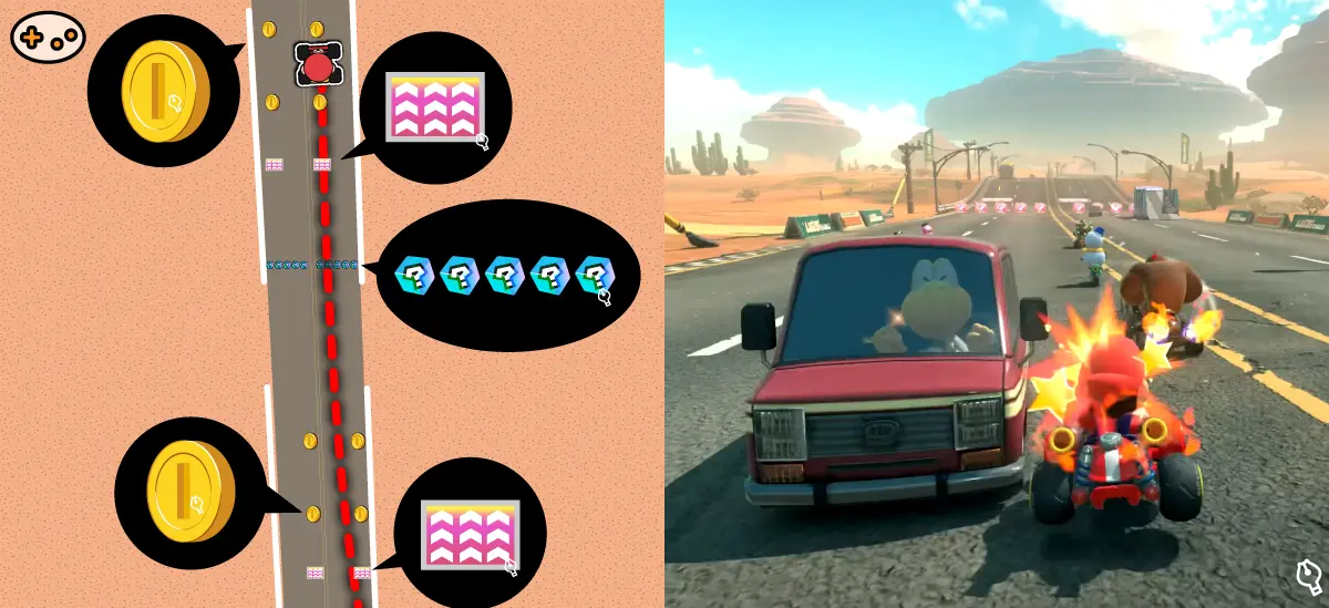 マリオブラザーズサーキットからトロフィーシティまでのチェックポイント2