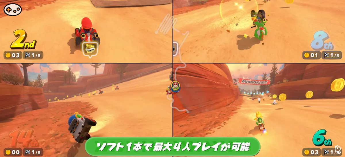 マリオカートワールドのマルチプレイピーチメダル探索