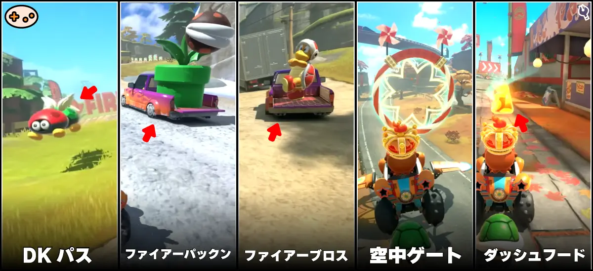 パックンフラワーやファイアーブロス、チョロプーなどが登場する危険な道路