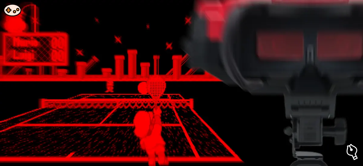 ゲームプレイ中の3D立体視画面