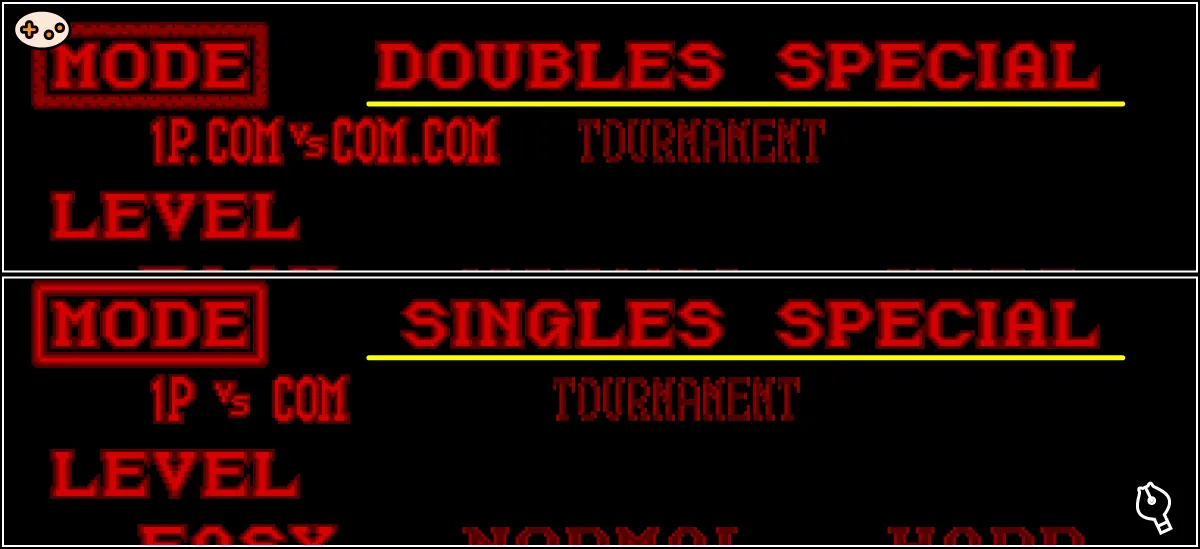 マリオズテニス スペシャルモード選択画面