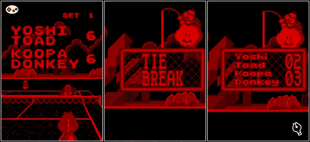 マリオズテニス タイブレーク開始画面