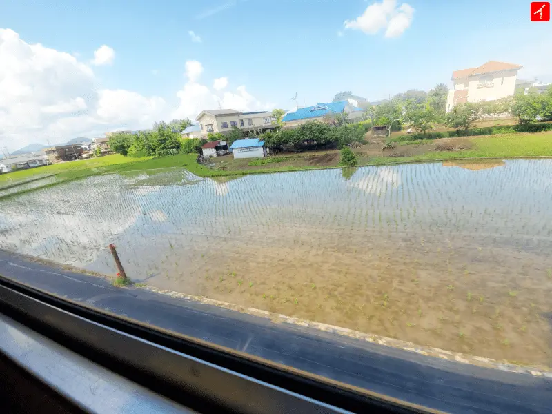 三島駅から乗車中に車窓から見える風景