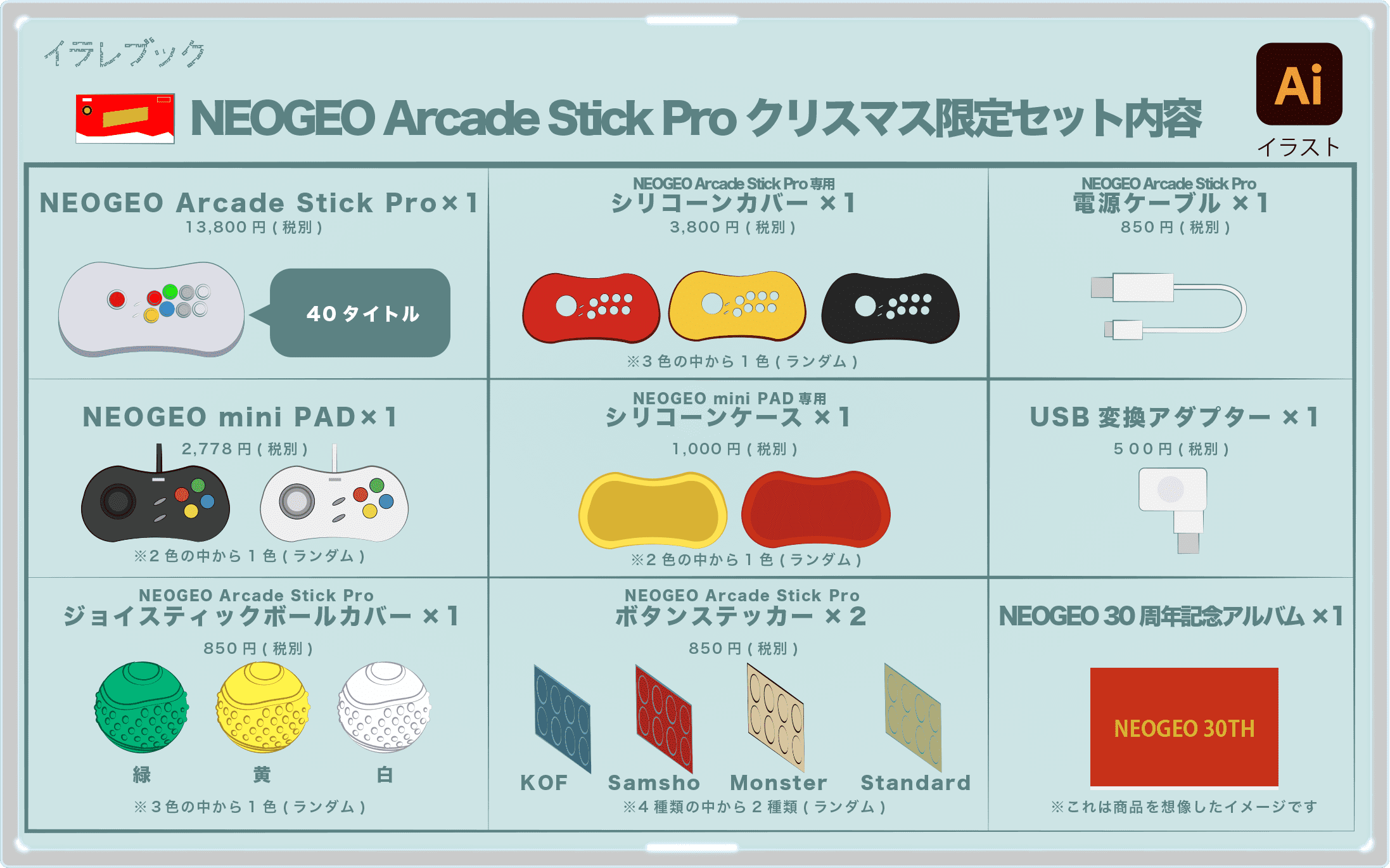 NEOGEO Arcade Stick Pro クリスマス限定セットの内容